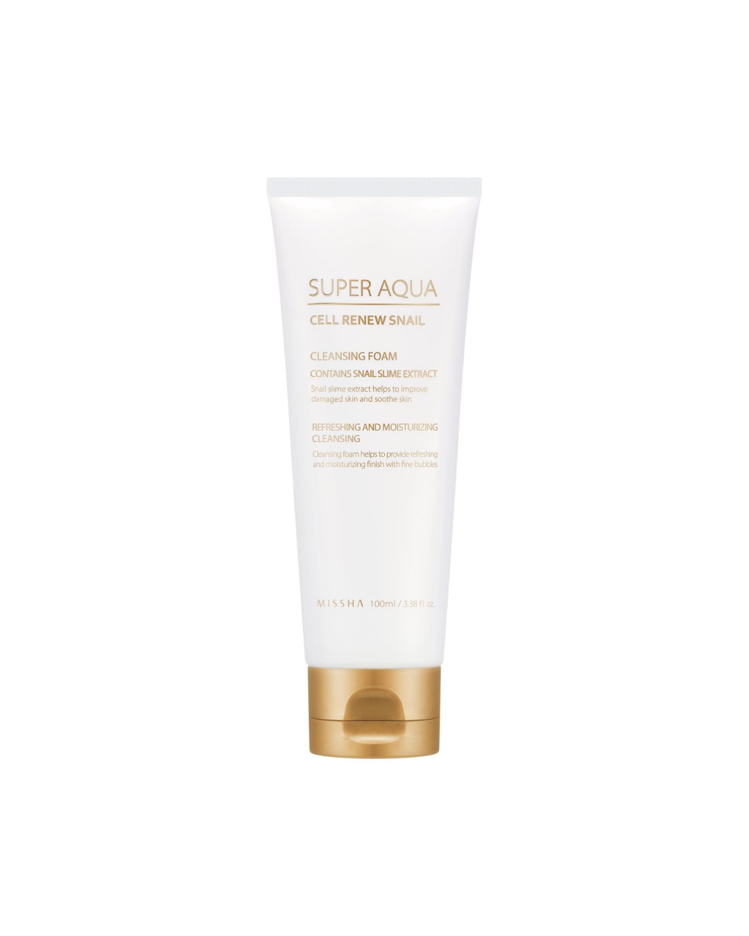 Missha	Super Aqua Cell Renew Snail Cleansing Foam - Schiuma detergente per la pelle con estratto di lumaca 	52ml