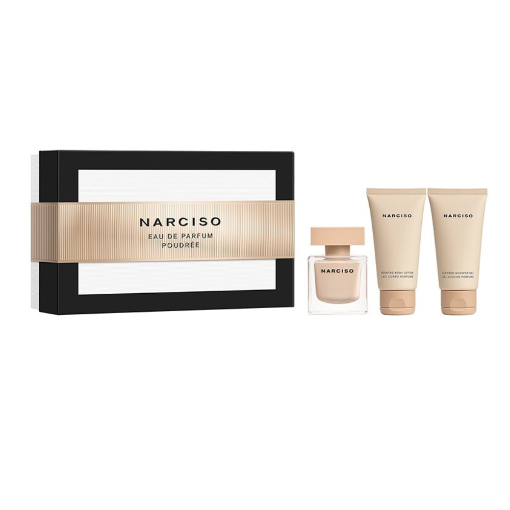 Narciso Rodriguez Narciso Poudree EDP gift set 50 ml, shower cream 50 ml and body lotion 50 ml