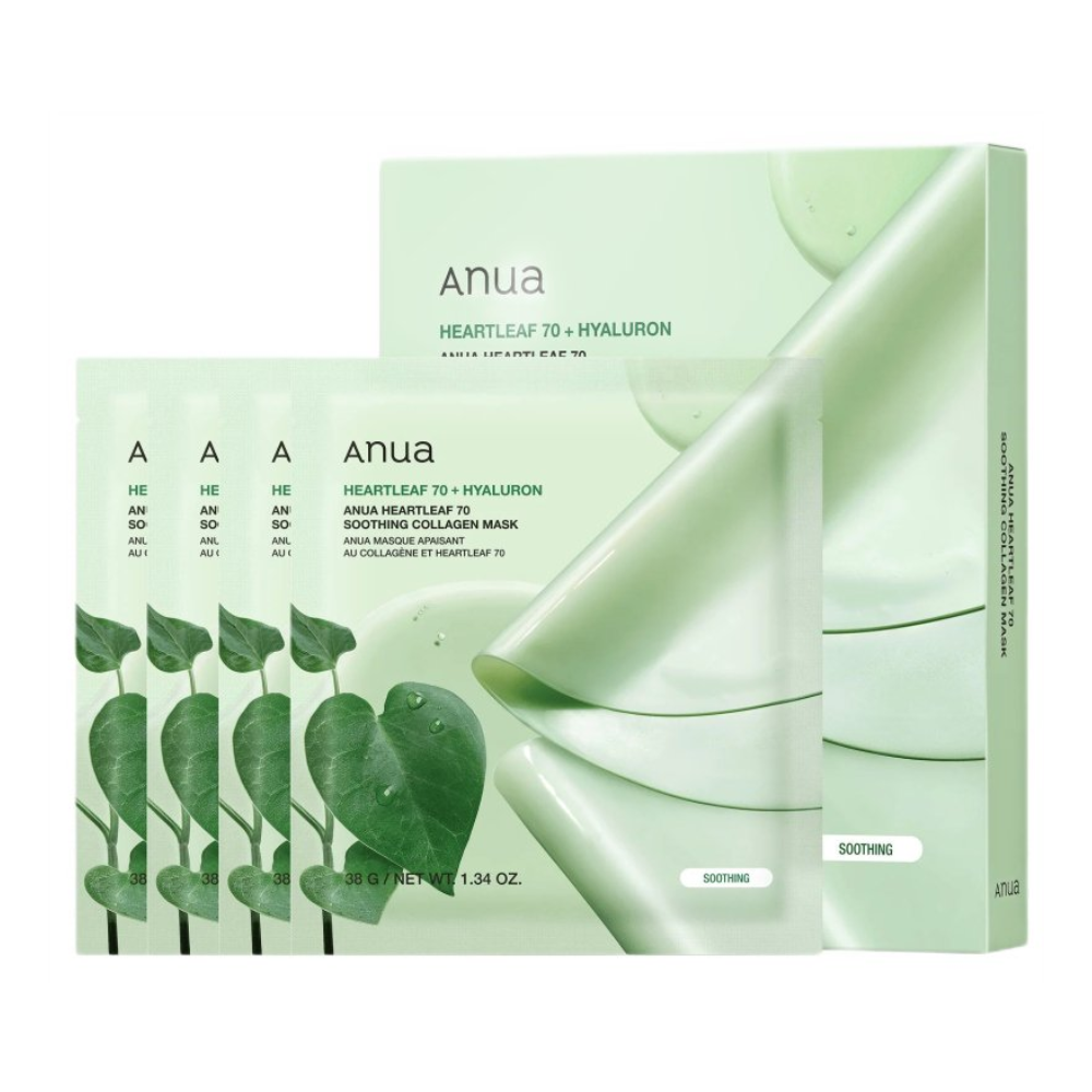 Anua - Heartleaf 70 Soothing Collagen Mask - mask set 4pz 38.0g