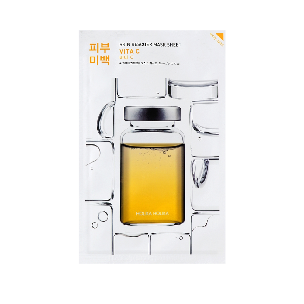 Holika Holika - Skin Rescue Mask Sheet - Brightening cloth mask with vitamin C. 20ml