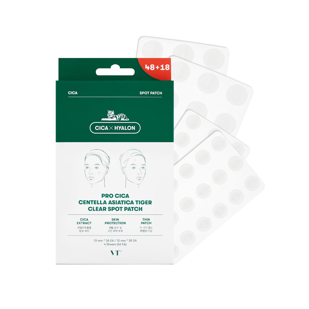 VT Cosmetics - Pro Cica Centella Asiatica Tiger Clear Spot Patch - Cerotti lenitivi per brufoli ( 66 ks ) 0ml
