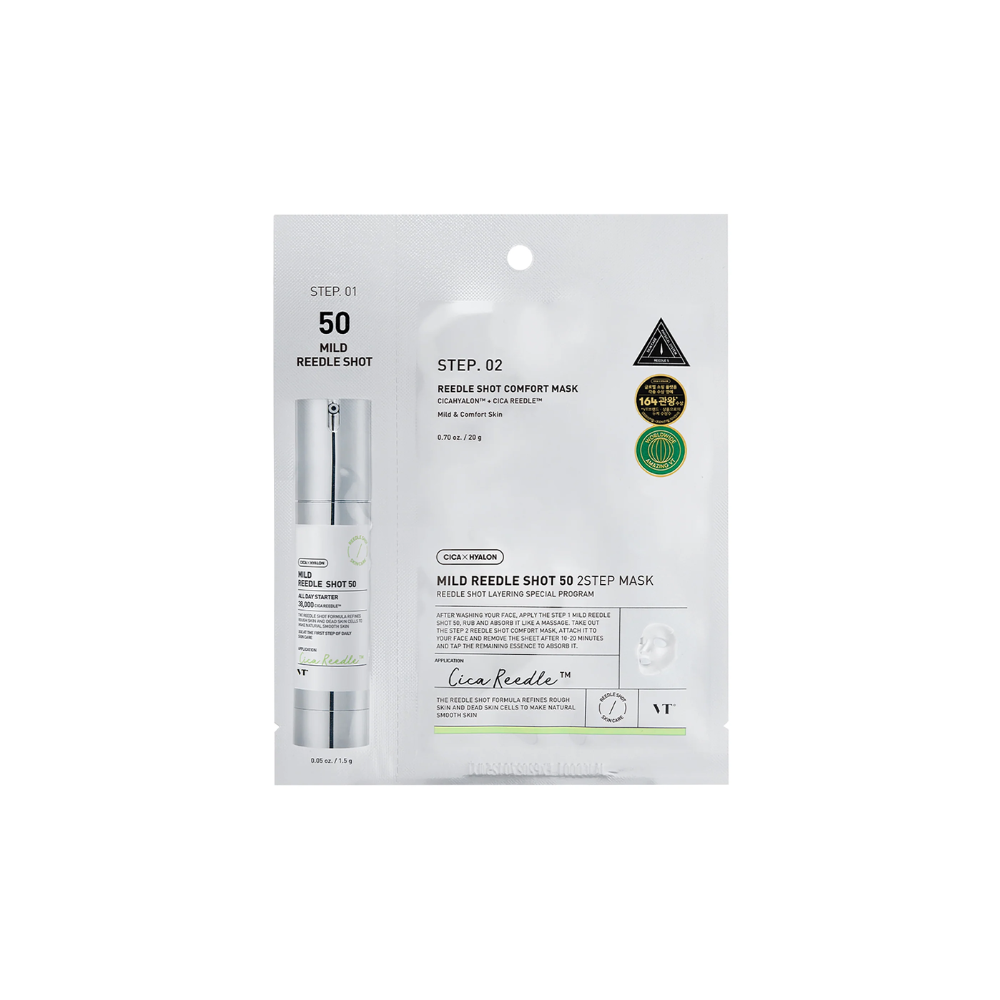 VT Cosmetics - Cica Mild Reedle Shot 50 Sheet 2step Mask - Maschera viso 1.5g