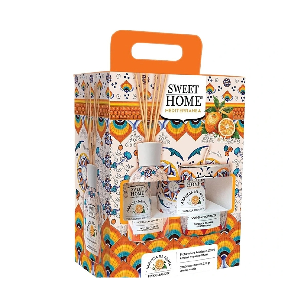 Sweet Home Collection - Navelina Orange Diffusore Ambiente + candele set regalo