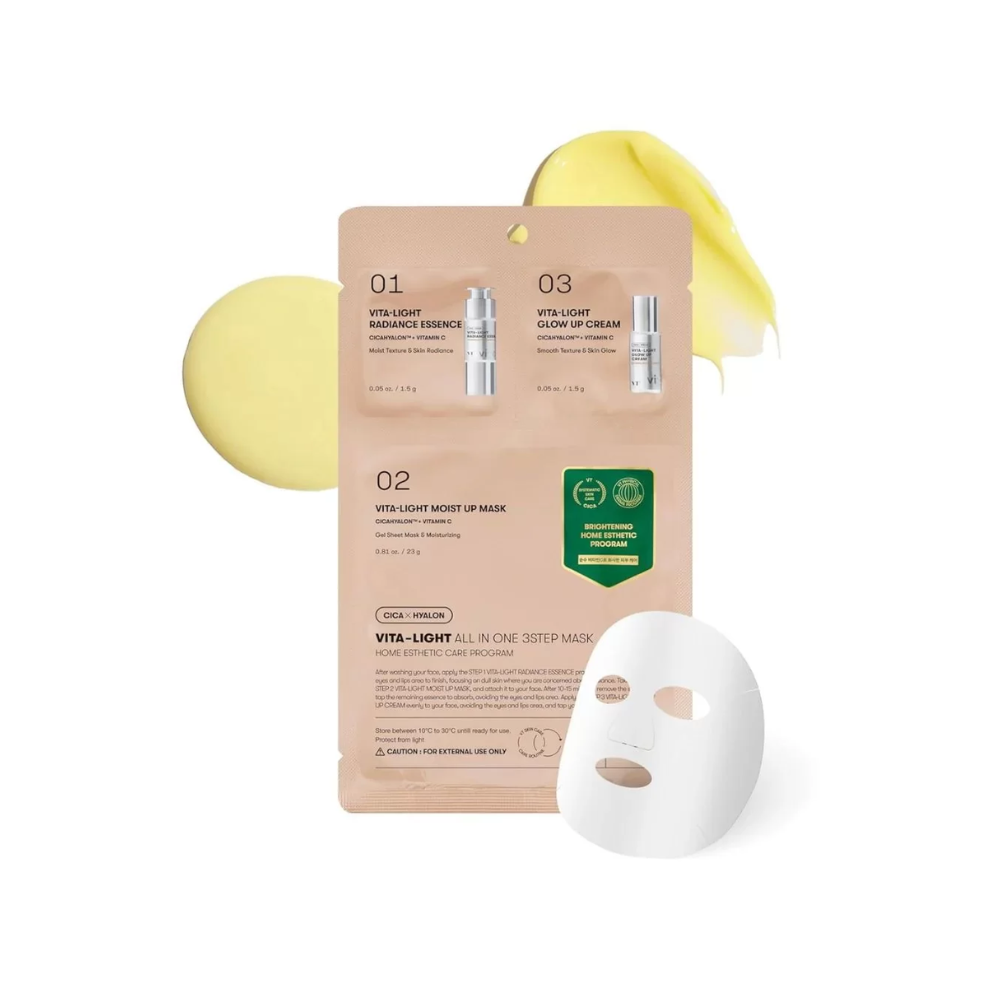 VT Cosmetics - Vita-Light All In One 3Step Mask + + - Maschera viso illuminante e idratante 1,0g