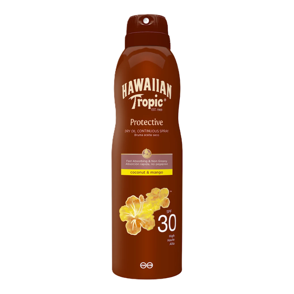 Hawaiian Tropic	Protective Dry Oil Continuous Spray SPF 30 - Olio abbronzante secco 177ml