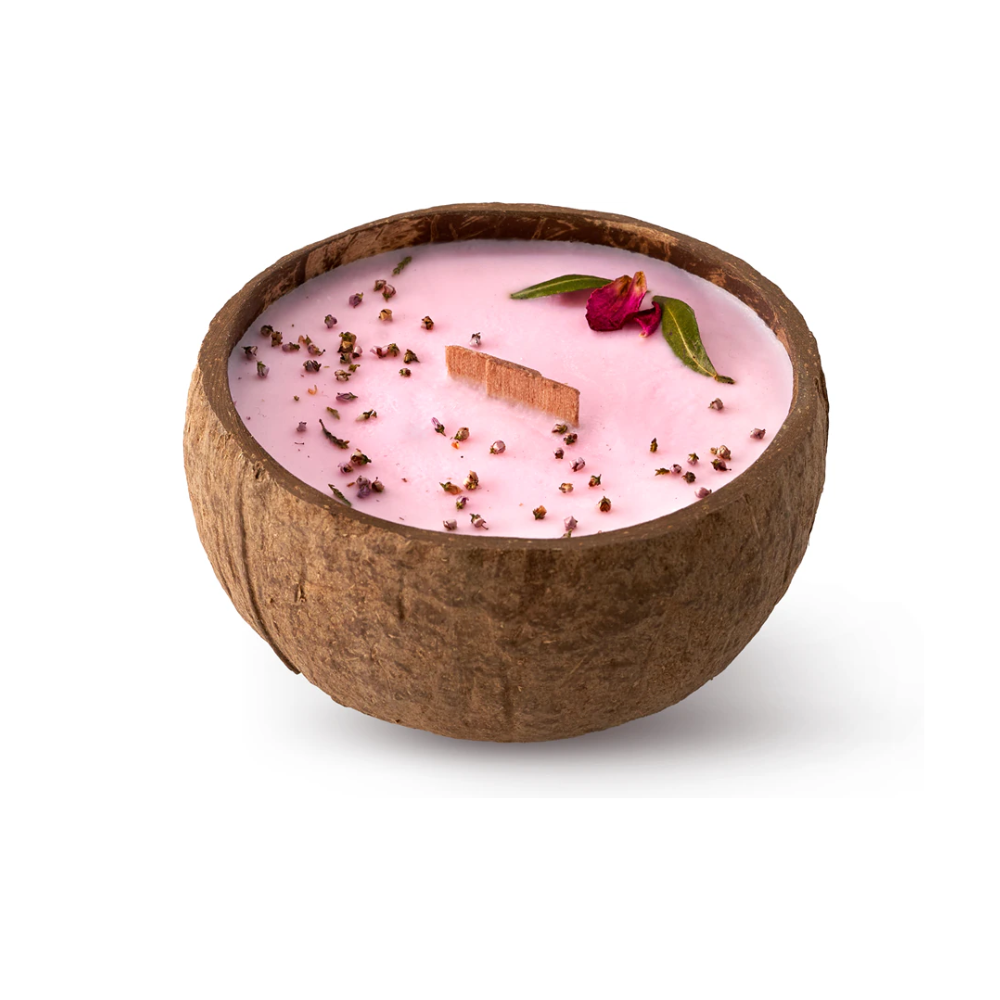 Tropikalia - Candela in cocco - Prugna, rosa e patchouli
